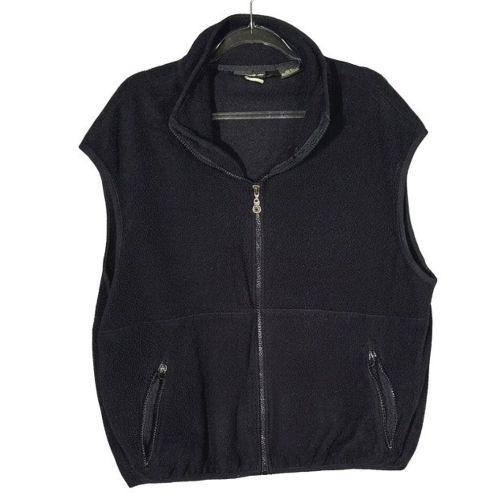 Timberland Fleece Vest Mens XL Black Full Zip Gorpcore Outdoor Jacket CA19792